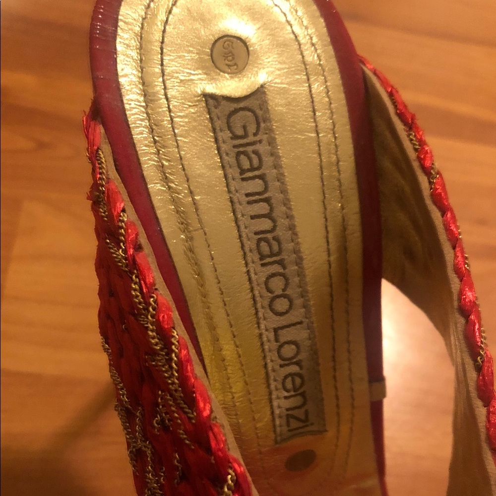 Gianmarco Lorenzi Red Platform Stiletto Heels. Red Patent Leather. EU 37, US 7. - Picture 2 of 9
